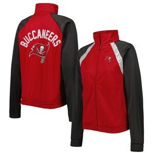 NWT Tampa Bay Buccaneers by Carl Banks Confetti Raglan Full Zip Track Jacket